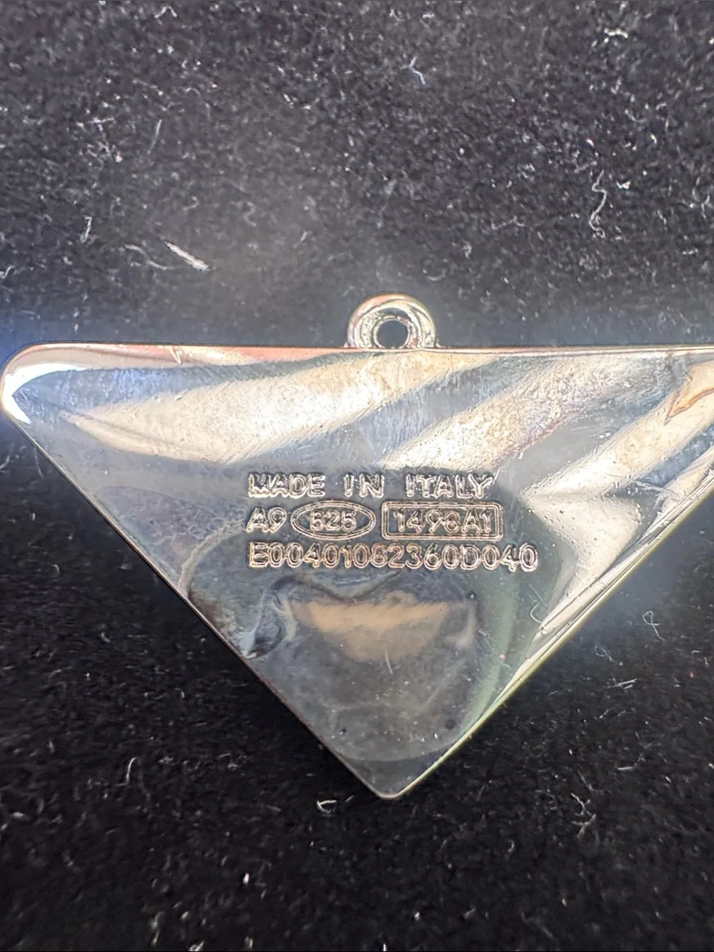 Triangle Charm in Light Blue and Silver